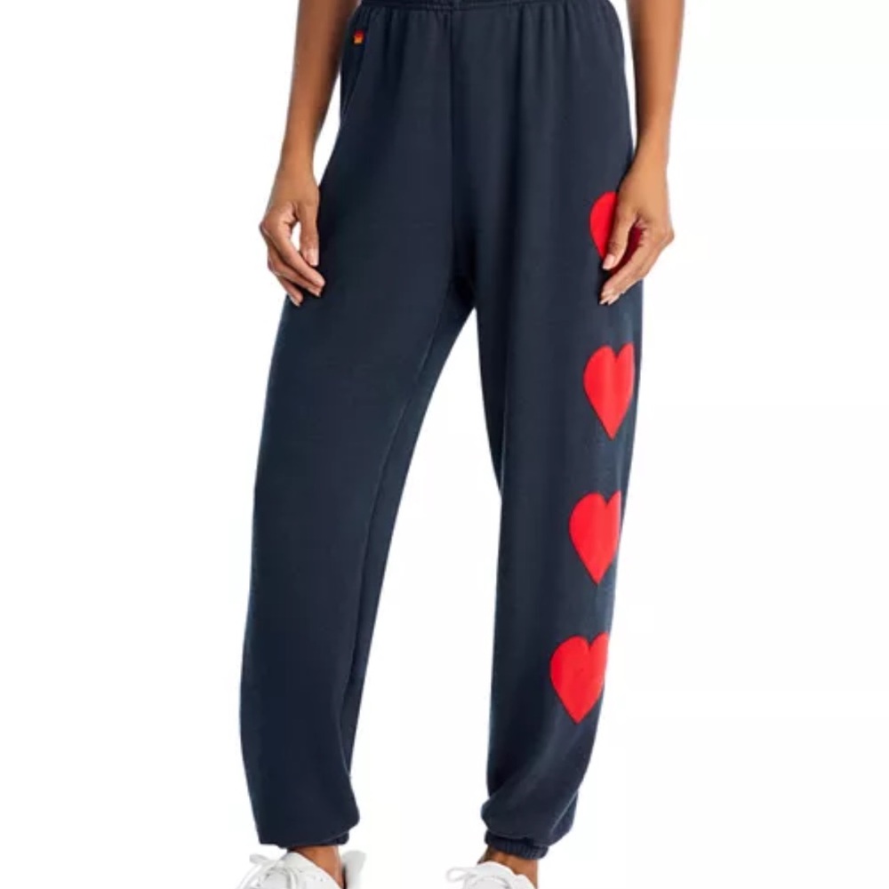 Aviator nation women’s charcoal heart sweatpants size small